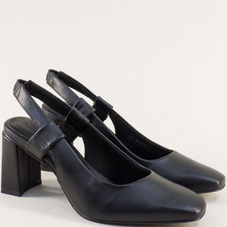 Елегантни дамски обувки в черно на висок ток Marco Tozzi 229612ch