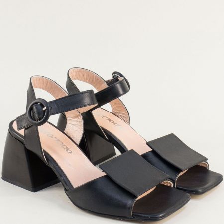 Стилни дамски сандали в черен цвят естествена кожа 230041ch