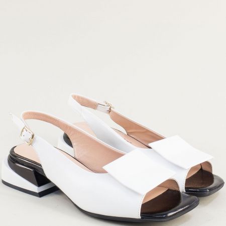 Комфортни дамски сандали в бяло естествена кожа 2301009b