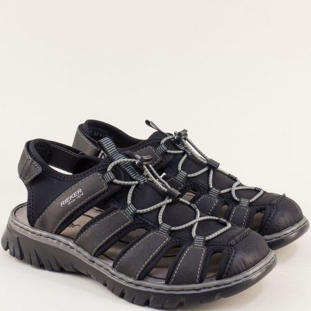 Мъжки сандали със затворени пръсти в черно Rieker 26770ch