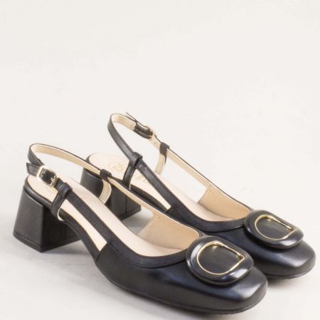 Стилни дамски сандали в черна кожа на испански производител 28126ch