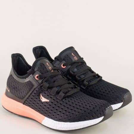 Спортни дамски обувки в черно, бяло и оранж- GRAND ATTACK 30213-40cho
