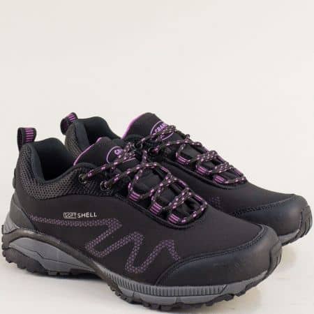 Черно и лилаво дамски спортни обувки 30856-40chl