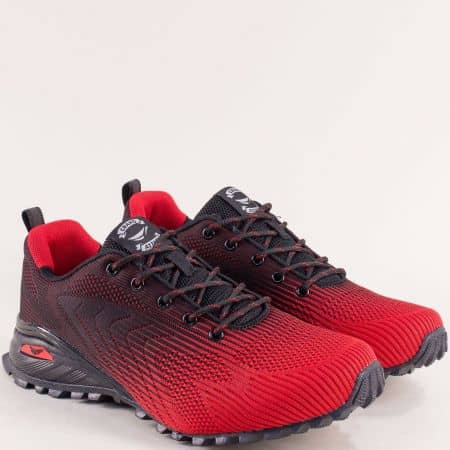 Червено и черно мъжки спортни обувки 30862-45chv