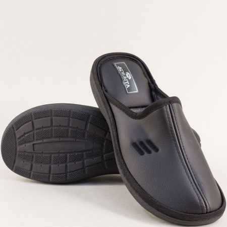 Домашни мъжки чехли в черен цвят- SPESITA 309-45ch