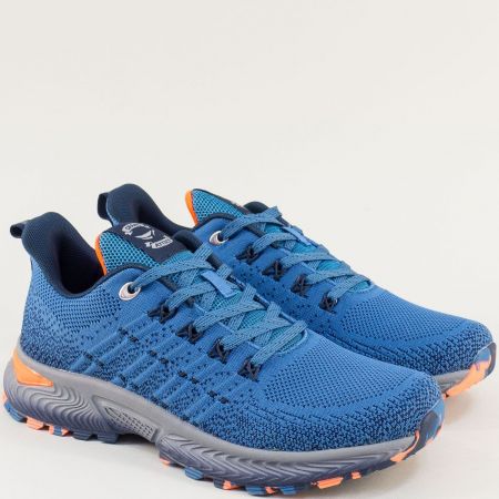 Комфортни сини мъжки маратонки с връзки 30917-45s