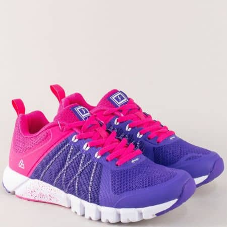 Пъстри дамски маратонки в лилав и цикламен цвят 3138-40l