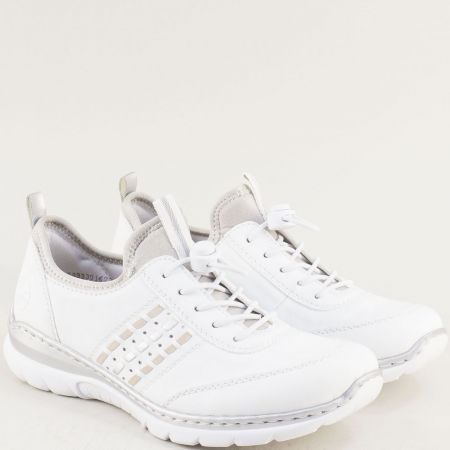 Бели спортни обувки RIEKER с ластични връзки 3259b