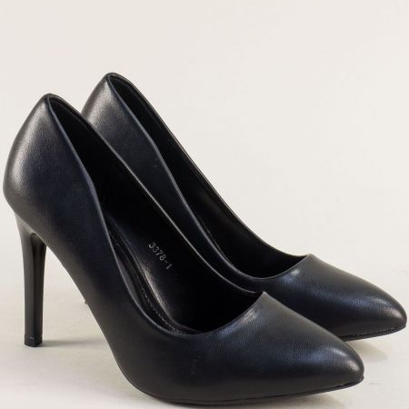 Черни елегантни дамски обувки на висок ток 3378ch