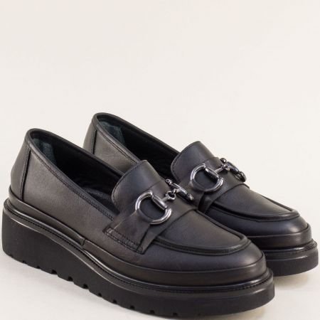 Черни комфортни дамски обувки естествена кожа 3538ch1