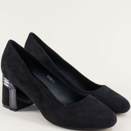 Елегантни дамски обувки на висок ток в черен цвят 3680vch