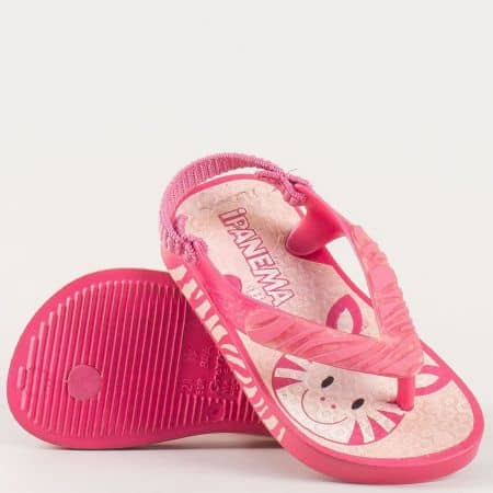 Розови детски сандали с лента между пръстите и ластик- Ipanema  3712020791