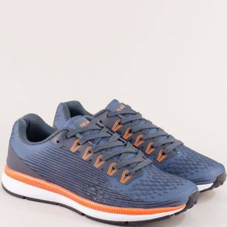 Мъжки маратонки в сиво, синьо, бяло и оранж- MAT STAR 400053sv