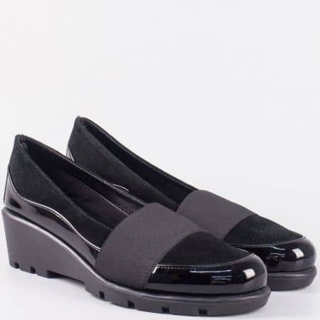 Дамски черни обувки с ластик и платформа - THE FLEXX 41308ch