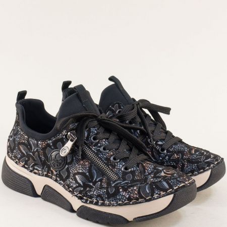 Спортни RIEKER обувки в черно на платформа 45973chps