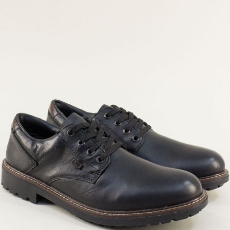 Шити мъжки обувки на антистрес ходило в черен цвят 4611ch