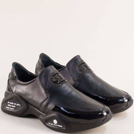 Черни дамски обувки от естествена кожа 501257ch
