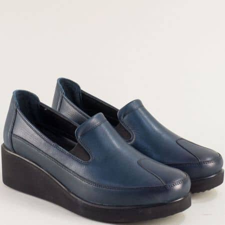 Сини дамски обувки естествена кожа 5025s