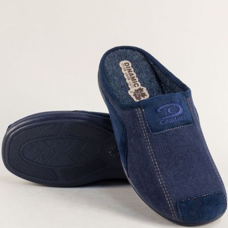 Сини мъжки чехли от фин текстил 511140s