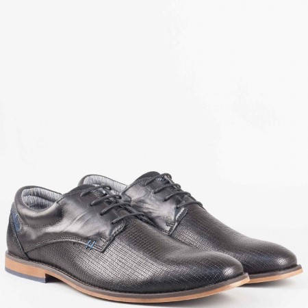 Мъжки елегантни обувки изработени от висококачествена естествена кожа на немския производител s.Oliver в черен цвят 513200ch