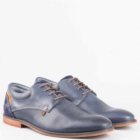 Мъжки стилни обувки с връзки s.Oliver в син цвят 513200s