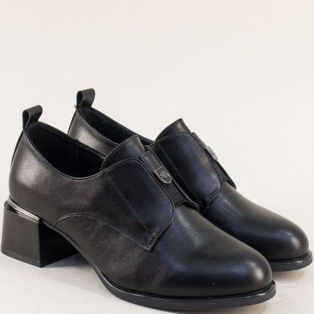 Дамска обувка от еко кожа в черно  5155ch
