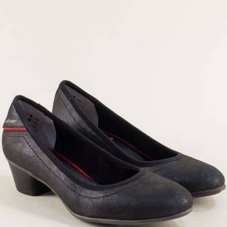 Ежедневни дамски обувки в черен цвят на нисък ток 522311ch