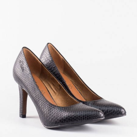Елегантни дамски обувки на висок ток със змийски принт на немската мартка S.Oliver 522443zch