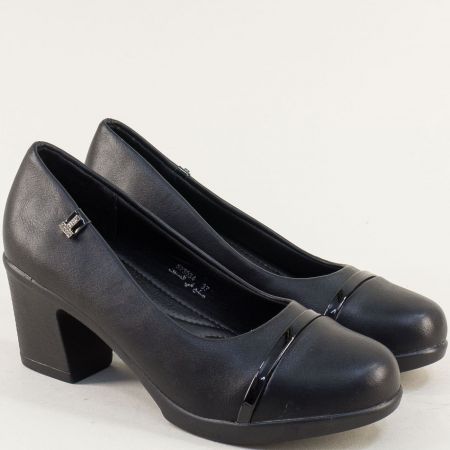 Дамски обувки на платформа и висок ток в черен цвят 523034ch