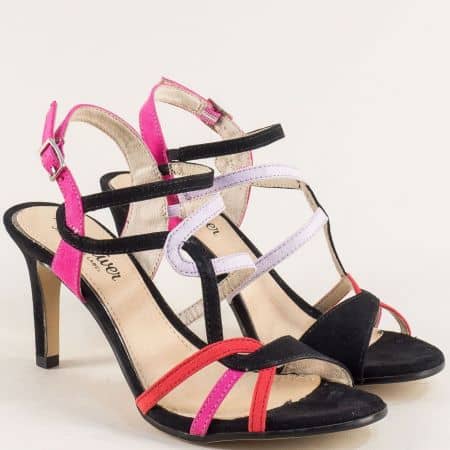 Пъстри дамски сандали на елегантен висок ток- S.Oliver  528303vchps