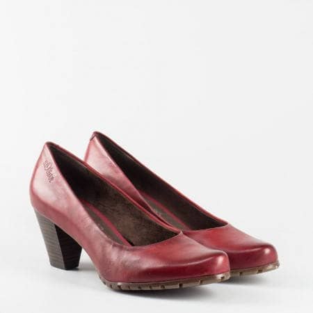 Немски дамски обувки на среден ток S.Oliver в цвят бордо 5522433bd