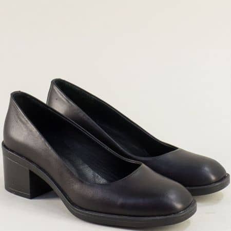 Дамска черна обувка от естествена кожа 5806ch
