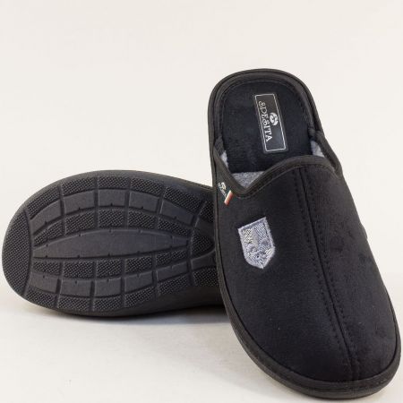 Мъжки домашни чехли в черен цвят- SPESITA 640-45ch