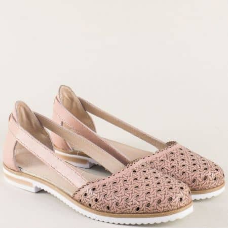 Дамски сандали от естествена кожа в розов цвят 6501720rz
