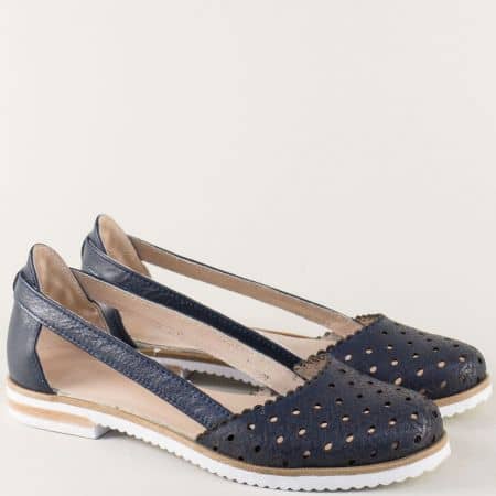Дамски сандали в син цвят от естествена кожа 6501720s