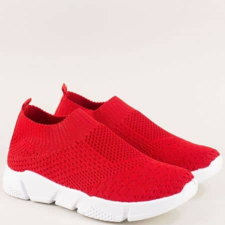 Червени дамски обувки тип чорап от текстил 6631758chv