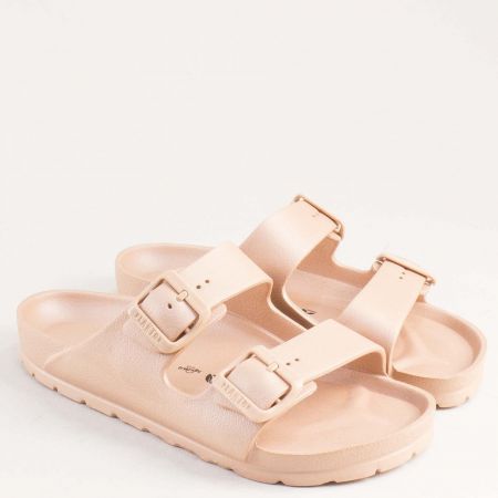 Бежови дамски джапанки PLAKTON на анатомично ходило  760010-40tbj