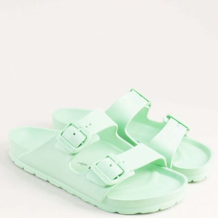 Силиконови дамски джапанки в модерен зелен цвят PLAKTON 760010-40z