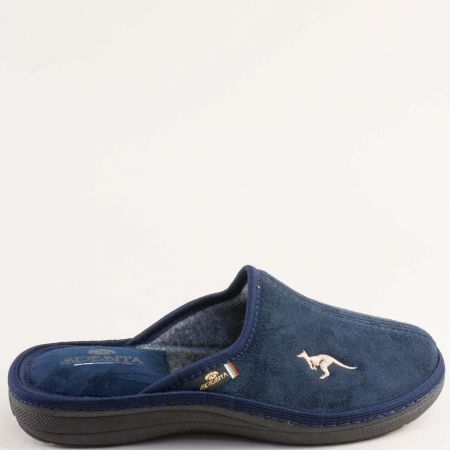 Равни мъжки пантофи Spesita в тъмно син цвят