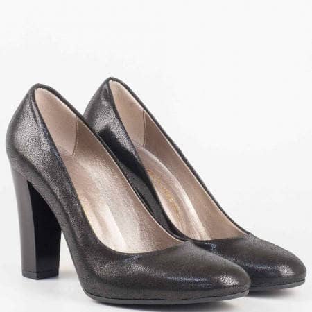 Дамски стилни обувки на висок ток в класическа визия в черен цвят 78ch