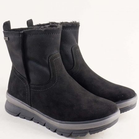 Черни дамски боти JANA на грайферно ходило с цип 8-26482-001