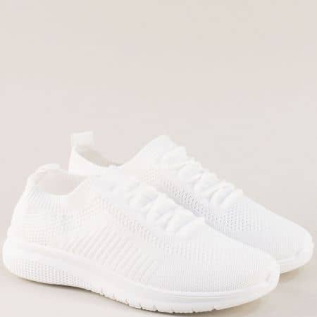Дамски летни обувки от текстил на леко ходило в бял цвят 805-40b