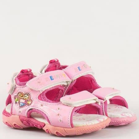 Анатомични, български детски сандали от естествена кожа в розов цвят 81092-30rz