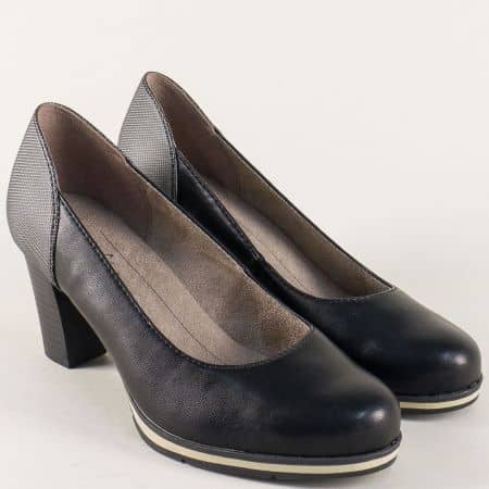 Дамски обувки на висок ток в черно и сиво 82246128ch