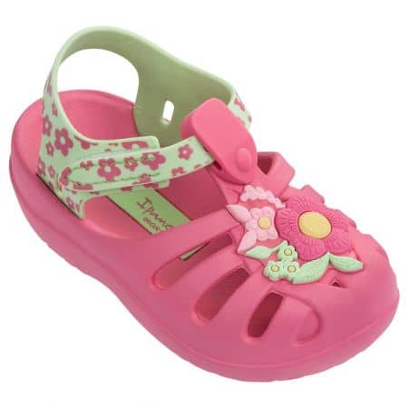 	Детски сандали със затворени пръсти в зелено и розово 8230820706