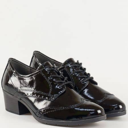 Черни ежедневни дамски обувки Jana от еко лак 823360lch