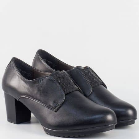 Дамски обувки Alpina от черна естествена кожа на среден ток 82791ch