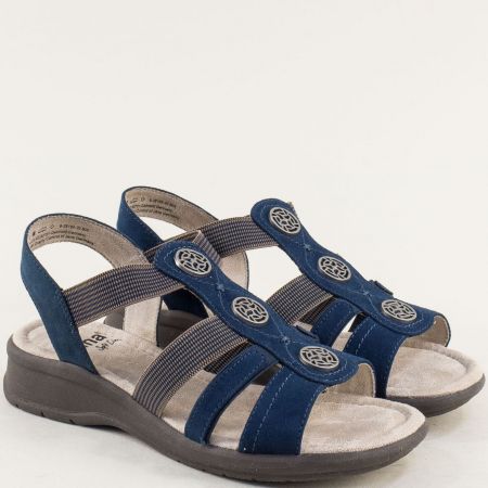 Закачливи дамски сандали  Jana на равно ходило в син цвят 82816520vs