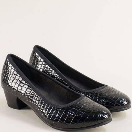Ежедневни дамски обувки в черен цвят с кроко принт 8822360krlch