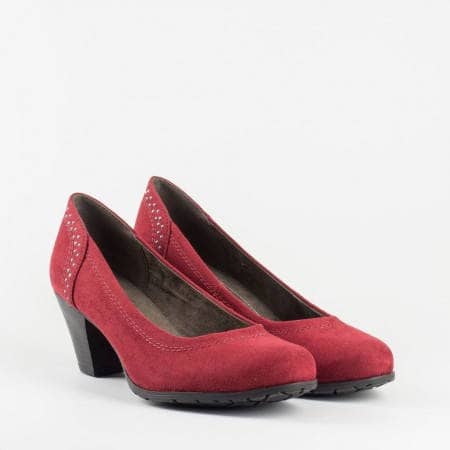 Червени дамски обувки Jana с елегантна визия и капси 822461chv